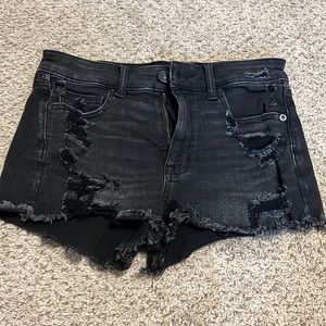 American Eagle Black distressed shorts
